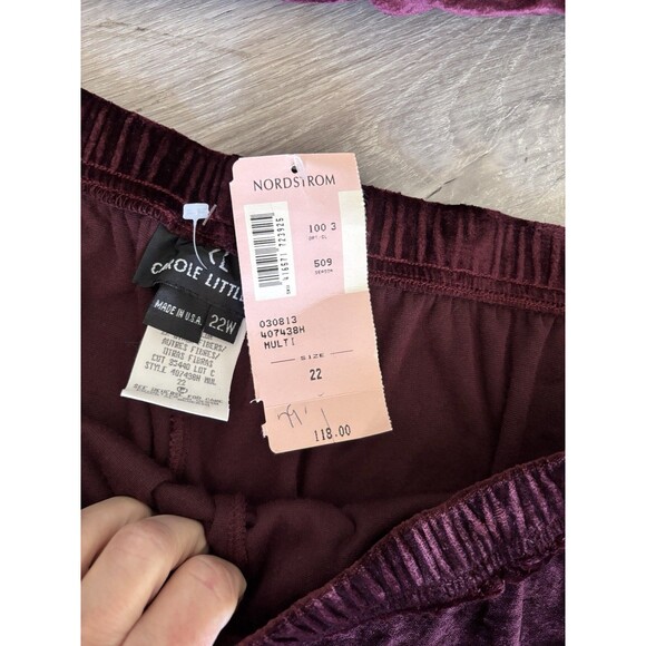 NWT Carol Little Velour Sz 22 Burgundy Tunic Pants Lounge Set Y2K Whimsigoth - Picture 5 of 13